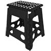 BEAUTIONA Sgabello pieghevole multifunzionale, 40 cm, colore nero, pieghevole, per cucina, bagno, giardino