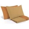 PARAMAISON Copripiumino Matrimoniale 250x220 cm in Microfibra Bicolore, Set con 2 Federe 80x50 cm, Morbido e Ipoallergenico | Ocra/Paglia