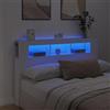 Iiaky Testiera Letto 160 cm Testiera Letto Matrimoniale con LED Testiera con Scomparti Testiera LED in Legno-Bianco-160 x 103.5 cm