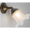 arterameferro Applique Lampada da parete faretto in ottone con vetro bianco
