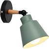 Chao Zan Applique da parete moderna rustica, lampada da parete regolabile in ferro minimalista vintage Metallo Legno Lampada a Muro, per corridoio sala sala da pranzo Camera da Letto, verde Rosa grigio (Verde)