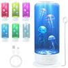mumisuto Lampada Meduse Acquario, LED Acquario Meduse Lampada con Altoparlante Bluetooth, 2,5 Litri Ricarica USB, 7 Colori, 2 modalità, Luce Notturna per Office Domestico Stanza Bambini Decor(Bianco)