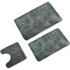 WohnDirect Set di tappetini da Bagno 3 Pezzi con Ritaglio per WC Grigio - Tre tappetini da Bagno 45x45-50x80-60x100cm - Antiscivolo + Lavabile - tappeti Bagno 3 Pezzi