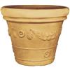 Decor Space Decorspace Vaso Doppiobordo Festone rotondo in resina con decorazione per esterno Made in Italy (45 cm, Impruneta)