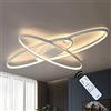 J.SUNUN Modern LED Camera da Letto Plafoniera Ovale Lampada da Soffitto Soggiorno Camera Plafoniere Dimmerabile 3000-6500K con Telecomando Tavolo da Pranzo Cucina Luce Pranzo Lampadari 130CM 90W