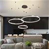 FUMIMID Lampadario Sospensione LED Lampada Soggiorno Lampadario Dimmerabile Con Telecomando Lampade Sospensione Moderne Tavolo Pranzo Soffitto Luminoso Acrilico Rotondo in Alluminio,Marrone,3laps30+50+70cm