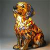 JHNGYJY Dog Series Art Night Light, Lampada da Tavolo LED Resina Tema Cani, Luce Notturna 3D Stile Vetro Vintage, Decorazione Casa Soggiorno Camera, Regalo per Proprietari di Cani, Golden Retriever A