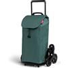 Gimi Tris, Carrello Portaspesa per Salire le Scale, 51 x 44 x 96 cm, Capienza da 52 l, 6 ruote, Sacca in poliestere XXL, Verde.