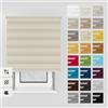 Estika Tenda a rullo giorno e notte con foratura - 90 x 220 cm - Color crema - montaggio a soffitto o parete, tessuto a doppio strato, semi-trasparente, per interni, per finestre