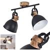 hofstein Lampada a soffitto Banjul, lampada a soffitto in metallo nero/marrone, 2 x attacco E27, Ø paralume 15 cm, altezza 28 cm, illuminazione a soffitto in stile industriale, 2 luci, senza lampadina/e