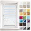 Estika Tenda a rullo giorno e notte senza forare, montaggio 2 in 1 (fissaggio a morsetto o a soffitto/parete) - 55 x 150 cm - Bianco - per interni, semi-trasparente