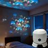 WANWEN Dynamic Rotating LED Projector Light, 360° Rotating Ocean Night Light, Rechargeable LED Projector, Colorful Rotating Projection Light, for Bedroom, Living Room, Bathroom