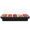Aohuada Condiment Serving Container Chilled Garnish Station Tray Bar Fruit Caddy per la conservazione e la conservazione di frutta e verdura 5 griglie