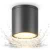 Dopa Dopastore Faretto da Soffitto con Attacco GU10 Cilindro Spot dal Design Moderno in Alluminio Portalampada IP54 Per Esterni Interni (Nero)