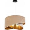 Light Home LH Light-Home Milano Lampadario a Sospensione - Lampadario Industriale per Soggiorno Camera da Letto e Cucina - Lampade a Sospensione in Metallo e con Paralume di Velluto - E27 - Beige e Crema