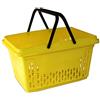 GERSO - 5 Cestini della spesa in plastica con 2 staffe, polipropilene da 40 litri, vari colori giallo