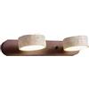 Generic Lampada a Parete per Bagno in Legno e Pietra Naturale Travertino Giallo Lampada Lineare Rotabile a 180° LED per Specchio Luce d'AmbienteWalnut,S