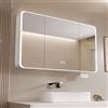 LIDANGUH Armadietto da bagno con specchiera e luce,specchio bagno contenitore con Anti-Appannamento,Alluminio Armadietto Bagno di Stoccaggio Specchio,Specchio bagno contenitore,Buco di carta,Espositore di bell