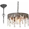 LOBERON Escoire Lampada a sospensione - Stile impero francese - Con prismi in vetro finemente molato, grigio antico/trasparente