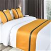 QRGMKL Runner da Letto Morbidi Come la Seta e Cuscini abbinati Sciarpa da Letto in Tinta Unita Corridore da Letto per Il Piede del Letto Copriletto a Contrasto di Colore-Gold||210X50cm for 1.5m Bed
