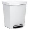 TATAY Pattumiera Cucina con Pedale Cubik 21L | Finitura Opaca | Interno ed Esterno | Per Sacchetti da 20L a 30L | Plastica Resistente Senza BPA | 33,5x30x39 cm, Bianco