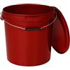 BenBow Secchio con coperchio 20l rosso 1x 20 litri - sicuro per gli alimenti, stabile, ermetico, a prova di perdite - contenitore per la conservazione in plastica, con manico in metallo - vuoto