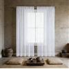 XUEQXUE Tende Trasparenti in Voile 90 x 190 cm Leggero Morbido Moderno Traspiranti e Facili, Morbide, Ideali Tende Lino Trasparenti per Soggiorno Camera Balcone Finestra e Cucina, Bianco
