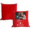 Teetaly Cuscino Spotify Personalizzabile 40x40 cm - Aggiungi la tua canzone preferita e una foto unica (Rosso)