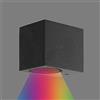 Partenopea® Applique lampada cubo da parete a muro gu10 max 10w led per interno esterno IP65 moderno faretto monoemissione (Cubo Grigio, Luce RGB+BIANCA)