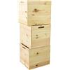 Kistenkolli Altes Land Set di 3 scatole di legno porta oggetti per mobili e sistemi Kallax ed Expedit, ideali per conservare vino e frutta, dimensioni: 33 x 37,5 x 32,5 cm (set da 3, colore naturale)