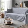 Tata Home Telo Arredatutto Copritutto Copridivano Copriletto Grandfoulard in Cotone Made in Italy Fantasia (Bon Bon Grigio, Singolo 180x300 cm)