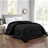 IlGruppone Trapunta Matrimoniale Velluto Retro in Sherpa Piumone Invernale Effetto Piuma 560 Gr/mq Piumino Caldo Due Piazze Inverno Coperta Duck Friendly - Nero
