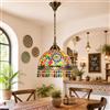 LEDSone Lampadario a sospensione in vetro a mosaico in stile turco, fatto a mano, lampadario decorativo multicolore in vetro colorato, lampadario fatto a mano (1 confezione - con lampadina)