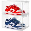 HAND Espositore per Scarpe Trasparente in Acrilico Rigido - Box Impilabile con Chiusura Magnetica, Scatola Porta Scarpe Salvaspazio per Sneakers, Borse e Accessori (2, L - LARGE (OPACA))