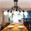 EUBEISAQI lampadari 5 luciLampada a sospensione industrial Lampada Base Lampadina E27 Retro Lampadario Pendente lampadine lampadario pendente 5 braccia lampade a sospensione e plafoniere Lampadario