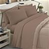 BANZAII TEXTILE INNOVATOR ONLINE Banzaii Completo Lenzuola Invernale Felpate in Flanella Anti-Pilling 100% Cotone, adatto anche ai materassi più alti, 4 pezzi, Matrimoniale Maxi Marrone Chiaro