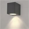 Ledvion - 2X Lampada da Parete LED Antracite & Cube, Spot GU10, IP54, Lampada Esterna, Illuminazione Giardino, Illuminazione Facciata