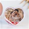 Wanapix | Palla di Neve a Forma di Quore Personalizzata | Foto e Testo | Palla di Neve con Foto e Testo |Con Cuoricini Rosi| San Valentino/Amore/Innamorati | 4,5x9 cm