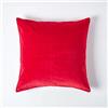 Homescapes Fodera per cuscino in velluto, rosso, morbida federa decorativa 60 x 60 cm, fodera per cuscino decorativo per cuscini decorativi e cuscini da divano con cerniera nascosta