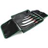 Sanelli linea Premana Professional, Set 5 coltelli BBQ, Rotolo cuoco, Nero/Verde/Rosso