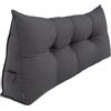 POKAR Cuscino Schienale Divano 160x50x20 cm | Cuscino da Lettura per Divano e Letto con Appoggio Schiena Grande | Cuscino a Cuneo Triangolare con Tasche Laterali | Certificato Oeko Tex 100 | Antracite
