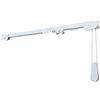 TENDAGGIMANIA Binario per Tende a Soffitto Parete - L. 200 CM - Zineffa Riloga Scorritenda Lineare in Alluminio Bianco, Movimento A CORDA - Completo di tutti gli accessori - Personalizzabile