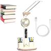 SVCEQZE Lampada da scrivania a LED con ventilatore, illuminazione multifunzionale con portapenne, 3 impostazioni di luminosità, studio, lettura, per camera da letto, esterno