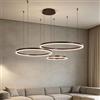 LIUYU Lampadario Soggiorno a Sospensione Moderno Bianco, 3 Anelli a Forma di Cerchio Dimmerabile LED 75W 6000LM ∅20-40-60cm, Con Telecomando, Regolabile Altezza e Forma, Alluminio Acrilico