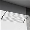 STEND INOX Stendibiancheria da Esterno da Parete Stendino Balcone Stendi Biancheria in Acciaio Inox Retrattile Anti-Ruggine Anti-Corrosione Resistente Fino a 40 kg Pieghevole Salvaspazio 150 cm