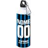 Generico Borraccia Termica Tifoso Calcio Serie A Tifoso Milanista Interista Napoletano Personalizzata con nome e numero Misura 23x21 in Alluminio Sublimatico (Tifoso Interista)