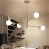 LIGINOK Plafoniera industriale in metallo, 4 luci, lampadario sputnik vintage, E27, lampada da soffitto argentata, moderna per soggiorno, camera da letto, cucina, corridoio, senza lampadina