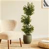 BLAINE | Ficus a 3 Chiome 180cm | Piante Artificiali Decorative | Pianta Artificiale Grande | Piante Artificiali per Interni/Esterni | Pianta Artificiale Realistica Decorativa per la Casa