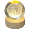 LIYJTK Lampada a Sfera di Cristallo di Luna 3D Abbagliante Illuminazione per Vibrazioni romantiche Dormi di casa a Sfera di Vetro Decorativo