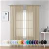Chyhomenyc Tende velate color tortora, lunghezza 183 cm, 2 pannelli, filtranti della luce, morbide, ariose, con tasca per asta, tende per finestra, camera da letto, soggiorno, ognuna 106 x 182 cm